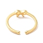 Brass Bowknot Open Cuff Ring for Women, Cadmium Free & Nickel Free & Lead Free