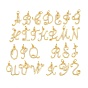 Brass Micro Pave Clear Cubic Zirconia Pendants, Letter A~Z Charms, Cadmium Free & Lead Free, Rack Plating, Long-Lasting Plated