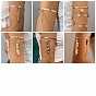Golden Alloy Upper Arm Cuff, Chains Tassel Charms Arm Bangle
