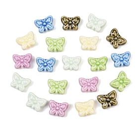Handmade Porcelain Beads, Bright Glazed Porcelain, Butterfly