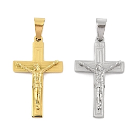 Ion Plating(IP) 304 Stainless Steel Pendants, Easter, Crucifix Cross Charm