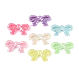 Opaque Plastic Beads, Bowknot, AB Color Plated