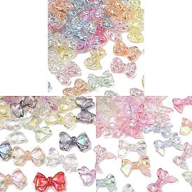 Уф-покрытие прозрачные акриловые бусины, радужный, бантом