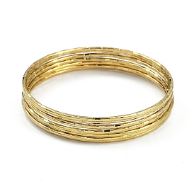 7Pcs Vacuum Plating 201 Stainless Steel Bangles Sets for Women