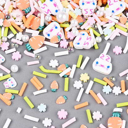 Ручной полимерной глины кабошонов, с пластиковым, кролик и морковь