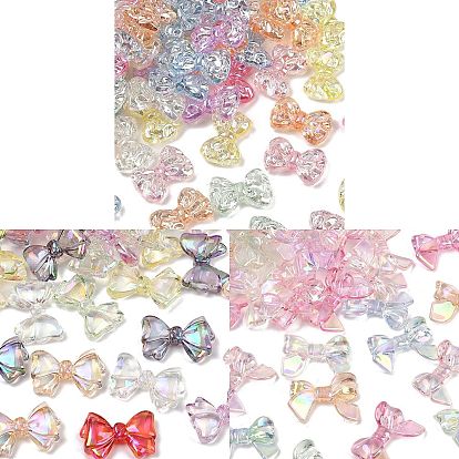 Уф-покрытие прозрачные акриловые бусины, радужный, бантом