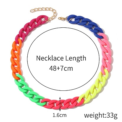 Colorful Acrylic Hip-hop Style Statement Necklace for Women