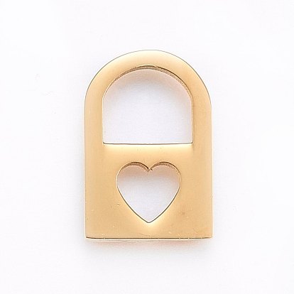 304 Stainless Steel Pendants, Padlock with Heart