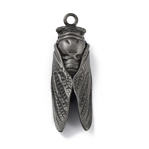 Tibetan Style Alloy Big Pendants, Frosted, Cicada Charm