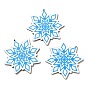 Single Face Christmas Printed Wood Big Pendants, Snowflake Charms