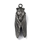 Tibetan Style Alloy Big Pendants, Frosted, Cicada Charm