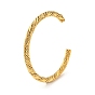 Placage ionique (ip) 304 bracelets de manchette tressés en acier inoxydable, torsion en forme de C pour les femmes