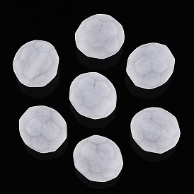 Transparent Frosted Acrylic Beads, Faceted, Round