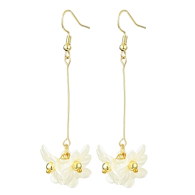 Brass with ABS Imitation Pearl Earrings for Women, Flower