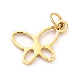 Ion Plating(IP) 304 Stainless Steel Charms, with Jump Ring, Butterfly Charms