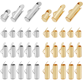 120 шт. 6 стиль 304 нержавеющая сталь, скользящая застежка на конце трубы, торцевые крышки слайдера