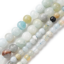 Натуральный цветок амазонитовые бусины пряди, круглые