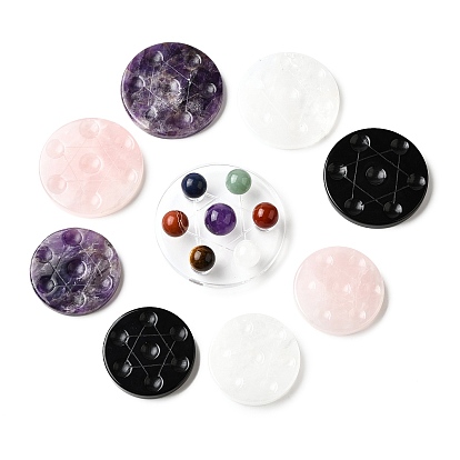 Чакра натуральный драгоценный камень основа семь звезд группа дисплей украшения, с подвеской, украшение для домашнего офиса по фэн-шуй