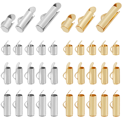 120 шт. 6 стиль 304 нержавеющая сталь, скользящая застежка на конце трубы, торцевые крышки слайдера