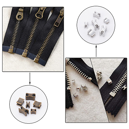 BENECREAT 7 Colors 3 Size Clothing Accessories, Brass Zipper On The Below of The Plug