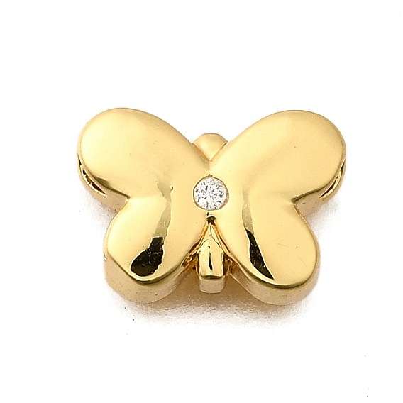Латунные микропаве из прозрачного кубического циркония, бабочка, стойки покрытие, долговечный, без свинца и без кадмия