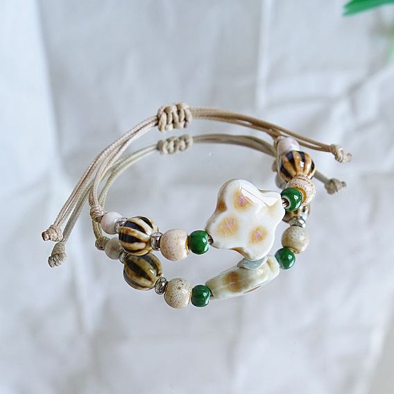 Фарфоровые бусины плетеные браслеты из бисера для женщин, разнообразные