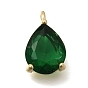 Латунь стекло кулоны, очарование слезы, без кадмия и без свинца, стойки покрытие, долговечный, граненые