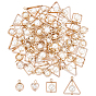 80Pcs 4 Style ABS Plastic Imitation Pearl Pendants, with UV Plating Acrylic Findings, Light Gold, Mixed Shape