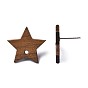 Walnut Wood Stud Earring Findings, with Hole and 304 Stainless Steel Pin, Star