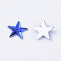 Acrylic Rhinestone Flat Back Cabochons, Back Plated, Faceted, Star, 10x1.5mm