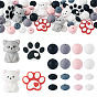 52Pcs 12 Styles Food Grade Eco-Friendly Silicone Beads, Mixed Shape