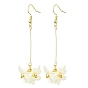 Brass with ABS Imitation Pearl Earrings for Women, Flower