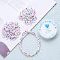 1000Pcs Opaque Acrylic Beads, with 1roll Clear Elastic Crystal Thread, for DIY Children's Day Themed Bracelets Making Kits, Flat Round with Letter & Heart