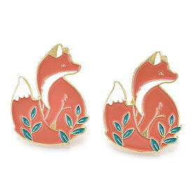 Fox Enamel Pin, Golden Alloy Badge for Backpack Clothes, Cadmium Free & Lead Free