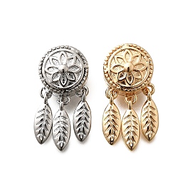 Латунные бусины, без кадмия, без никеля и без свинца, тканая сеть / паутина с пером