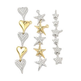 Латунные микро проложить кубического циркония подвески, подвески в форме сердца/звезды