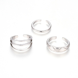 Brass Cuff Toe Rings, Stackable Rings, Mixed Style