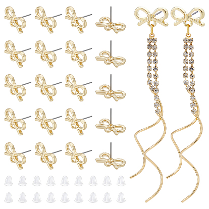 40 шт. шт. штифтов-гвоздиков из сплава, 316 хирургическая нержавеющая сталь, стойки покрытие, бантом, без кадмия, без никеля и без свинца, с 100 пластиковыми ушными гайками