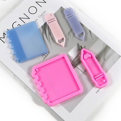 Moules d'affichage en silicone de qualité alimentaire bricolage, moules de résine, outils de moule d'artisanat en argile, rose foncé