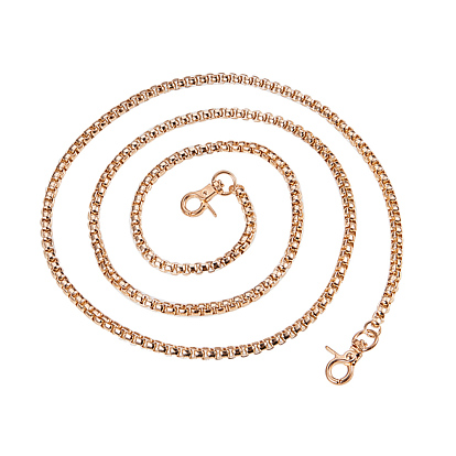 Bag Strap Chain, Iron Box Chains, with Alloy Clasps, Unwelded