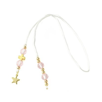 Закладки из нейлоновой нити, закладки из стеклянных и латунных бусин, круглый, звезда и крест