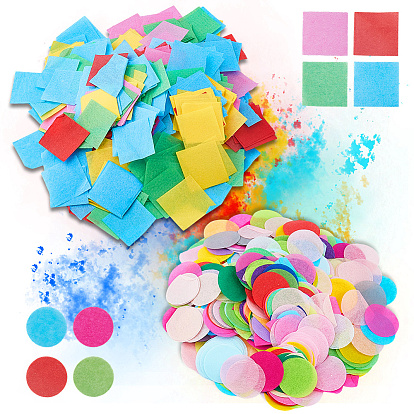 10 Bags Flat Round Paper Confetti, 7 Sets Paper Confetti, for Party Decorations