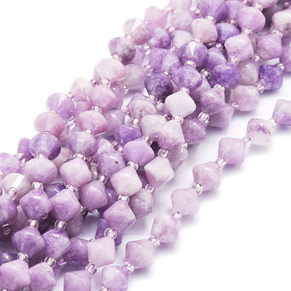 Lépidolite naturelle / mica mauve perles de rocaille, facette, Toupie