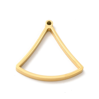 Ion Plating(IP) 304 Stainless Steel Open Back Bezel Pendants, For DIY UV Resin, Epoxy Resin, Pressed Flower Jewelry, Ginkgo Leaf