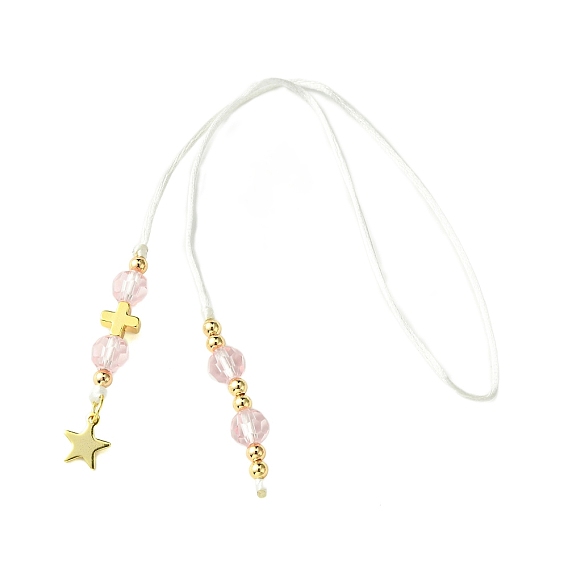 Закладки из нейлоновой нити, закладки из стеклянных и латунных бусин, круглый, звезда и крест