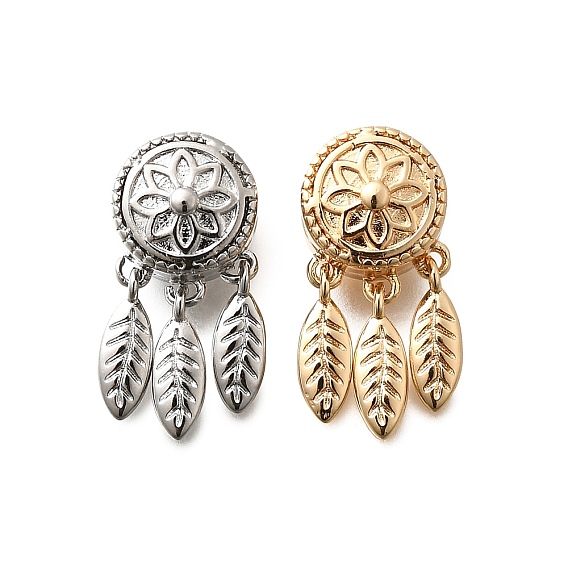 Латунные бусины, без кадмия, без никеля и без свинца, тканая сеть / паутина с пером