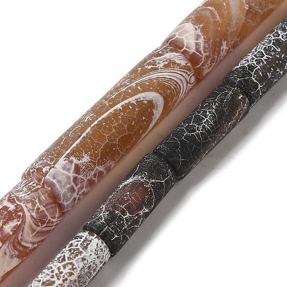 Естественные выветрившиеся агатовые бусины, окрашенные, колонка