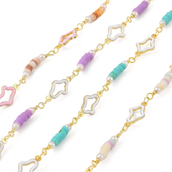 Латунные цепные цепи, с эмалью и полимерной глины, долговечный, золотые, пайки, без кадмия и без свинца, без свинца и без никеля , с катушкой