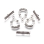 Tibetan Style Alloy Toggle Clasps, Cadmium Free & Lead Free, Teardrop: about 25mm long, 14mm wide, 3mm thick, Bar: about 21mm long, 4.5mm thick, hole: 2mm
