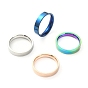 4Pcs 4 Colors 201 Stainless Steel Plain Band Finger Rings Set for Women